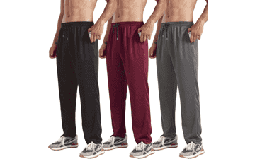 Men's Open Bottom Sweatpants 3-Pack - Workout & Lounge