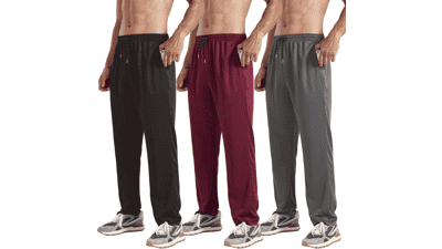 Men's Open Bottom Sweatpants 3-Pack - Workout & Lounge