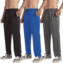 Men's Open Bottom Sweatpants 3-Pack - Workout & Lounge