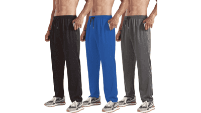 Men's Open Bottom Sweatpants 3-Pack - Workout & Lounge