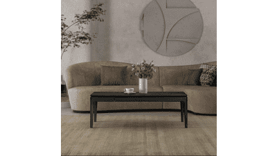 Modern Coffee Table with Hidden Drawer - Burnt Black