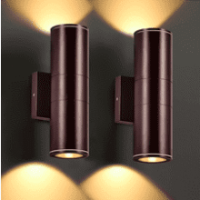 Modern LED Outdoor Wall Lights - 12W Cylinder - Crimson
