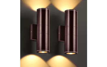 Modern LED Outdoor Wall Lights - 12W Cylinder - Crimson