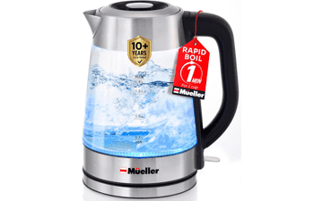 Mueller Rapid Boil Electric Kettle - 1.8L Glass & Stainless Steel