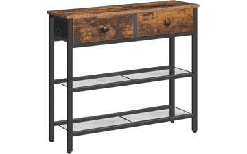 Narrow Console Table with Drawers & Shelves