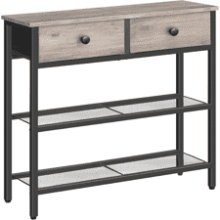 Narrow Console Table with Drawers & Shelves