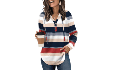 OFEEFAN Women's Oversized Button-Up Hoodie