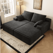 Oversized Cloud Chaise Lounge - Plush Corduroy Sofa Bed