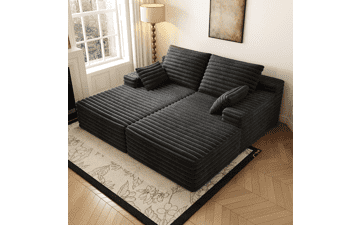 Oversized Cloud Chaise Lounge - Plush Corduroy Sofa Bed