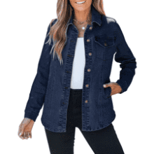 Oversized Denim Shacket: Western Jean Jacket for Women