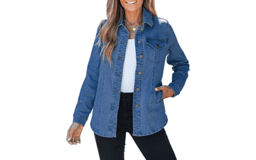 Oversized Denim Shacket: Women's Western Jean Jacket