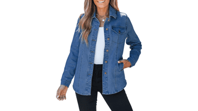Oversized Denim Shacket: Women's Western Jean Jacket