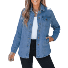 Oversized Denim Shacket: Women's Western Jean Jacket