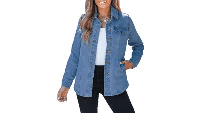 Oversized Denim Shacket: Women's Western Jean Jacket