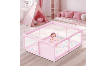Pink Baby Playpen - Safe Play Area for Toddlers