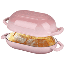 Pink Enameled Cast Iron Sourdough Bread Oven - 5QT Dutch Oven