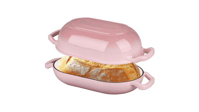 Pink Enameled Cast Iron Sourdough Bread Oven - 5QT Dutch Oven