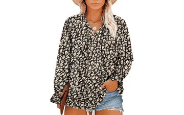 Plus Size Floral V Neck Top - Fall Fashion