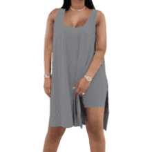 Plus Size Sleeveless Top & Biker Shorts Set