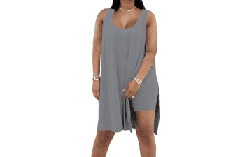 Plus Size Sleeveless Top & Biker Shorts Set