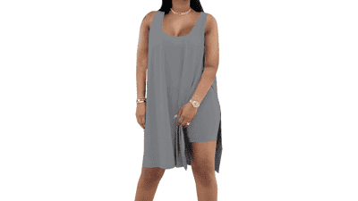 Plus Size Sleeveless Top & Biker Shorts Set