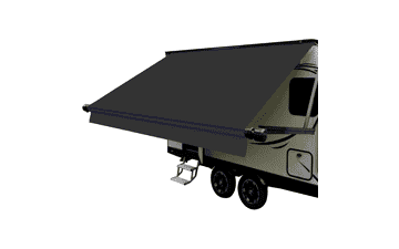 RV Awning Replacement Fabric - Heavy Duty 16'2" Vinyl Canopy - Black