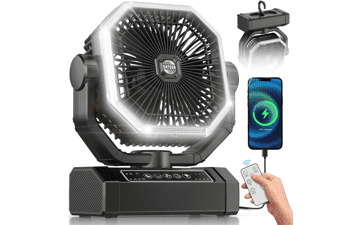 Rechargeable Camping Fan: 60H Battery, Oscillation, Remote