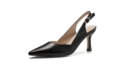 Rilista Women's Kitten Heels Slingback Pumps