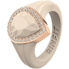 Rinfit Women's Silicone Wedding Ring with Pear Metal Frame