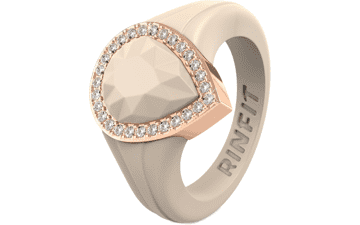 Rinfit Women's Silicone Wedding Ring with Pear Metal Frame