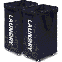 Rolling Laundry Hamper 2-Pack - 75L with Wash Bags