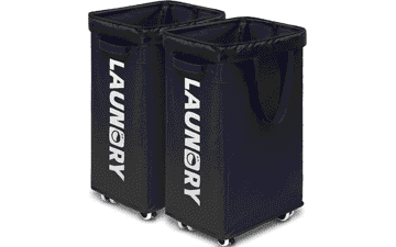 Rolling Laundry Hamper 2-Pack - 75L with Wash Bags