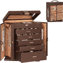 Rotating Jewelry Organizer Box - 6 Tier Jewelry Storage Case