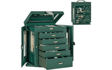 Rotating Jewelry Organizer Box - 6 Tier with Mirror