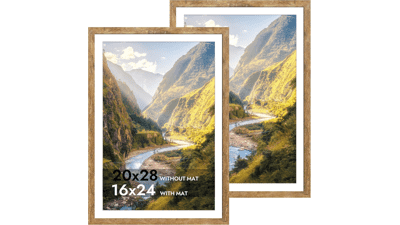 Rustic Brown 20x28 Poster Frame Set - Perfect for 16x24 or 20x28 Photos