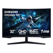 SAMSUNG 32" Odyssey G55C Curved Gaming Monitor - QHD, 165Hz, 1ms
