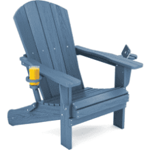 SERWALL Navy Adirondack Chair: Foldable, Weatherproof, & Stylish