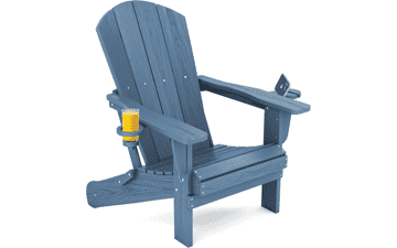 SERWALL Navy Adirondack Chair: Foldable, Weatherproof, & Stylish