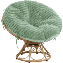 Sage Green Papasan Chair Cover - Plush & Fluffy