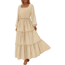 Smocked Swiss Dot Maxi Dress