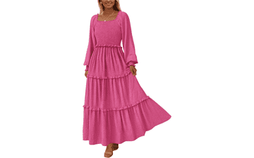 Smocked Swiss Dot Maxi Dress