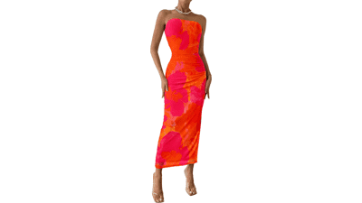Strapless Floral Maxi Dress - Summer Wedding Guest