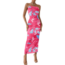 Strapless Floral Maxi Dress - Summer Wedding & Vacation Ready
