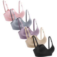 Suekaphin 5-Pack Nursing Bra: Wireless V-Neck Maternity Bralette