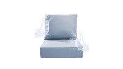 Thick Outdoor Chair Cushions - Waterproof Patio Cushions - Baby Blue