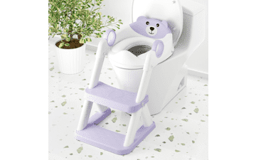 Toddler Potty Training Seat with Step Stool - Purple