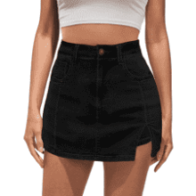 Trendy High Waisted Denim Skort