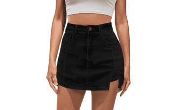 Trendy High Waisted Denim Skort