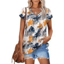 Trendy V Neck Cap Sleeve Top