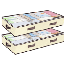 Under Bed Storage Containers - 90L 2-Pack - Closet Organizers with Clear Window